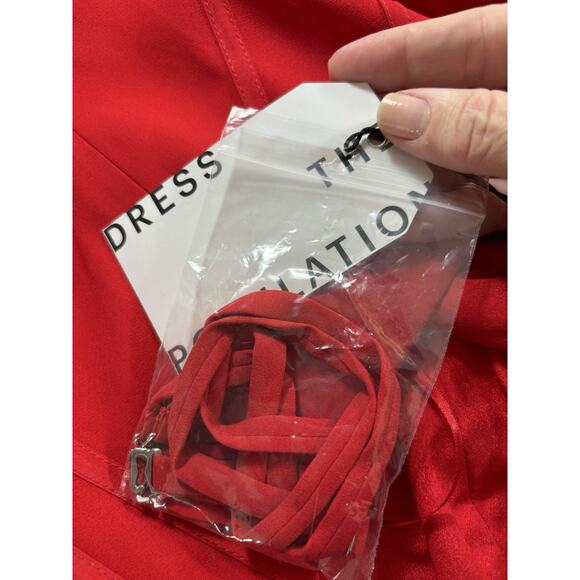 NWT Dress the Population Cosette Strapless Corset Dress Red Large Formal Boning - Picture 9 of 13